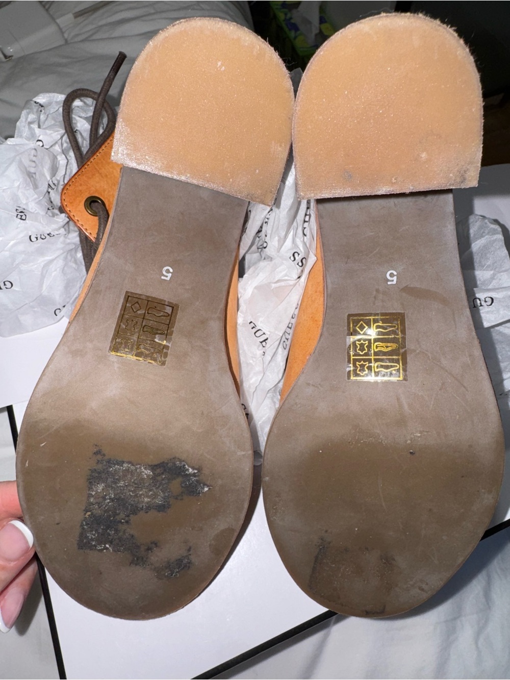 Jeffrey Campbell x Free People Lace-Up Open-Toe Leather Heels in Tan - Picture 12 of 16